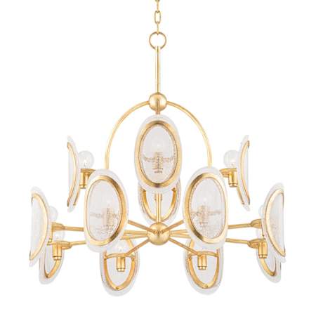 Hudson Valley Lighting Danes 12 Light 34" Wide Chandelier Vintage Gold Leaf