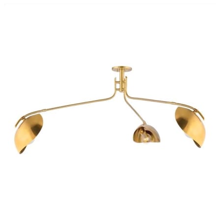 Hudson Valley Lighting Avondale 3 Light 62" Wide Semi-Flush Ceiling Fixture Aged Brass