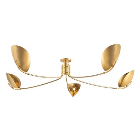 Hudson Valley Lighting Avondale 5 Light 72" Wide Semi-Flush Ceiling Fixture Aged Brass