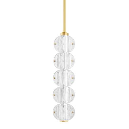 Hudson Valley Lighting Lindley 5" Wide LED Mini Pendant Aged Brass