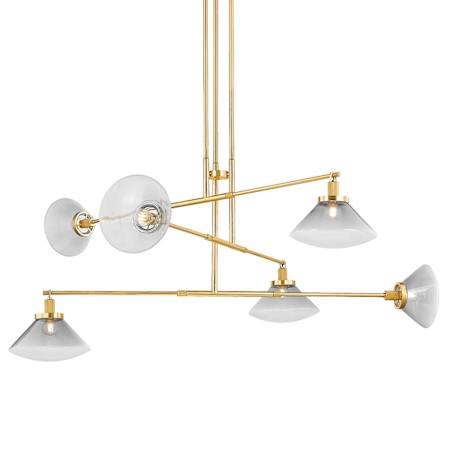 Hudson Valley Lighting Mendon 6 Light 58" Wide Abstract Chandelier Aged Brass