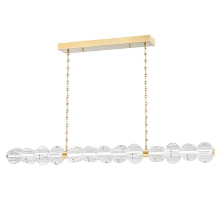 Hudson Valley Lighting Lindley 50" Wide LED Linear Chandelier Aged Brass