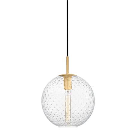 Hudson Valley Lighting Rousseau Single Light 11" Wide Pendant Aged Brass / Clear
