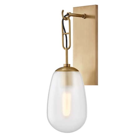 Hudson Valley Lighting Bruckner Single Light 20" Tall Wall Sconce Aged Brass