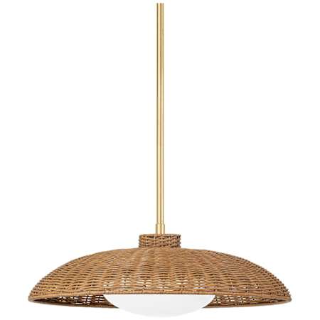 Hudson Valley Lighting Bruckner Single Light 6" Wide Mini Pendant Aged Brass
