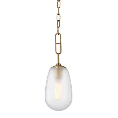 Hudson Valley Lighting Bruckner Single Light 6" Wide Mini Pendant Aged Brass