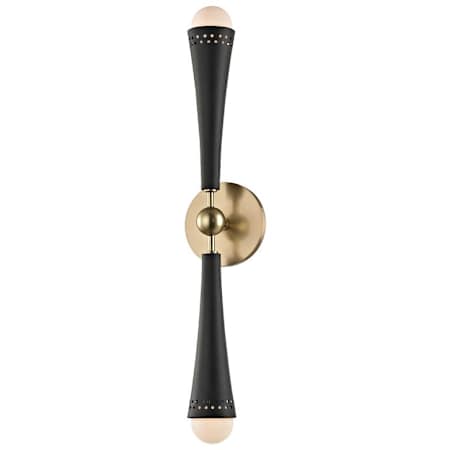 Hudson Valley Lighting Tupelo 2 Light 23" Tall LED Wall Sconce Aged Brass / Black