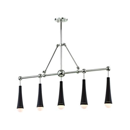 Hudson Valley Lighting Tupelo 5 Light 42" Wide LED Linear Chandelier Polished Nickel / Black