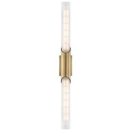 Hudson Valley Lighting Pylon 2 Light 26" Tall Wall Sconce Aged Brass