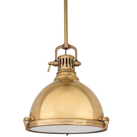 Hudson Valley Lighting Pelham Single Light 14" Wide Pendant Aged Brass