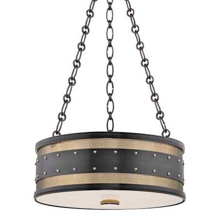 Hudson Valley Lighting Gaines 3 Light 16" Wide Drum Chandelier Aged Old Bronze