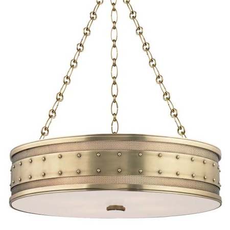 Hudson Valley Lighting Gaines 4 Light 22" Wide Drum Chandelier Aged Brass