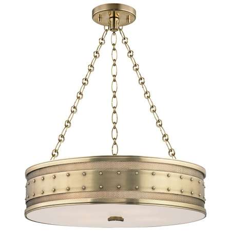 Hudson Valley Lighting Gaines 4 Light 22" Wide Drum Chandelier Aged Brass
