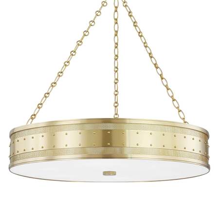 Hudson Valley Lighting Gaines 6 Light 30" Wide Drum Chandelier Aged Brass