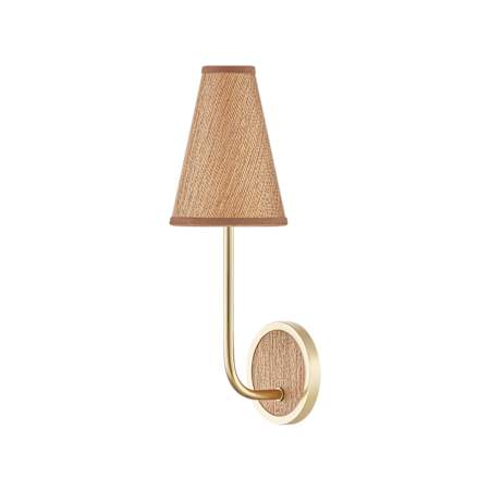 Hudson Valley Lighting Buskirk 17" Tall Wall Sconce with Rattan Shade Aged Brass