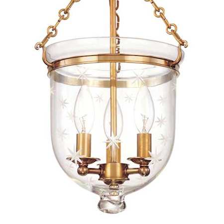 Hudson Valley Lighting Hampton 3 Light 10" Wide Semi-Flush Ceiling Fixture Aged Brass