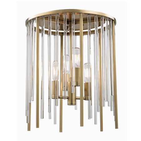 Hudson Valley Lighting Lewis 4 Light 13" Wide Flush Mount Waterfall Ceiling Fixture Aged Brass