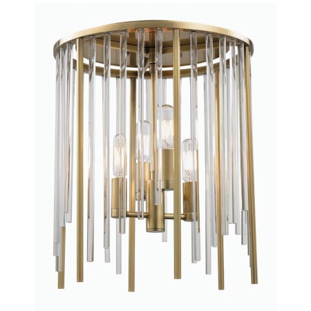 Hudson Valley Lighting Lewis 4 Light 13" Wide Flush Mount Waterfall Ceiling Fixture Aged Brass