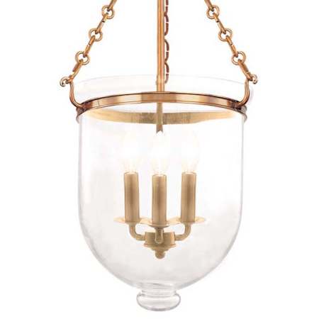 Hudson Valley Lighting Hampton 3 Light 12" Wide Semi-Flush Ceiling Fixture Aged Brass