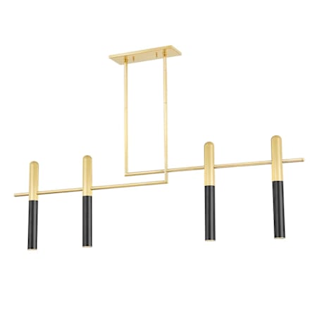 Hudson Valley Lighting Thurston 4 Light 57" Wide LED Abstract Linear Chandelier Aged Old Bronze