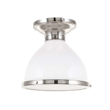Hudson Valley Lighting Randolph Single Light 10" Wide Semi-Flush Ceiling Fixture Satin Nickel