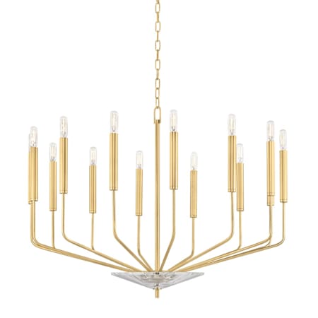 Hudson Valley Lighting Gideon 14 Light 33" Wide Crystal Chandelier Aged Brass