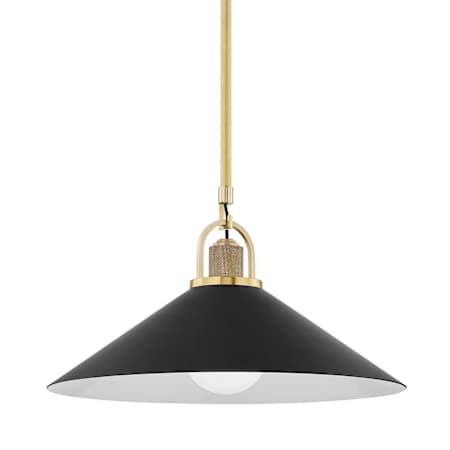 Hudson Valley Lighting Syosset 20" Wide Pendant Aged Brass / Black