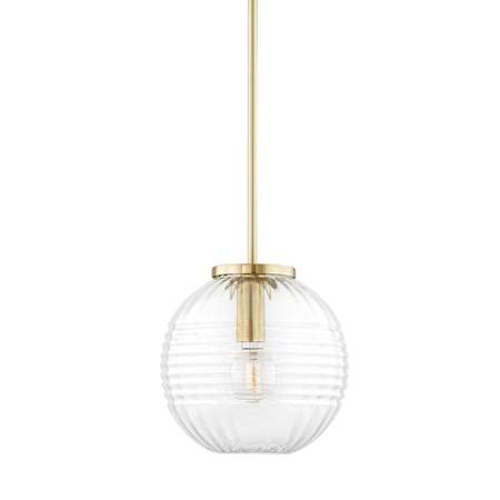 Hudson Valley Lighting Bay Ridge 12" Wide Pendant Aged Brass