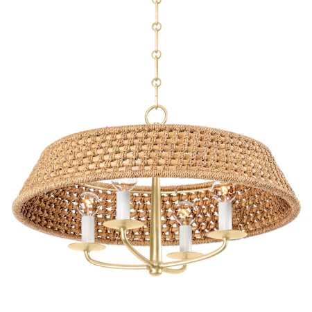Hudson Valley Lighting Bradley 4 Light 22" Wide Pendant Vintage Gold Leaf