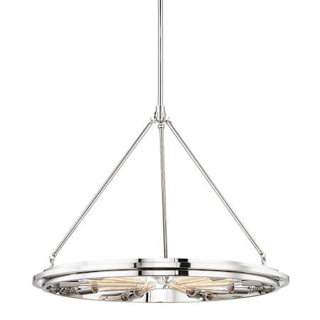 Hudson Valley Lighting Chambers 9 Light 32" Wide Ring Chandelier Polished Nickel