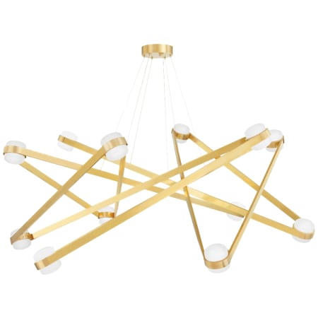 Hudson Valley Lighting Orbit 12 Light 56" Wide LED Abstract Chandelier Aged Brass