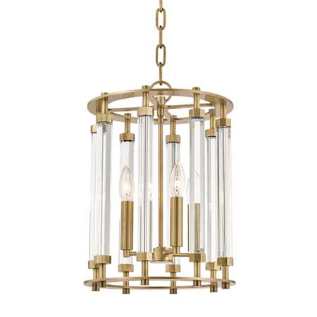 Hudson Valley Lighting Haddon 4 Light 12" Wide Crystal Chandelier Aged Brass