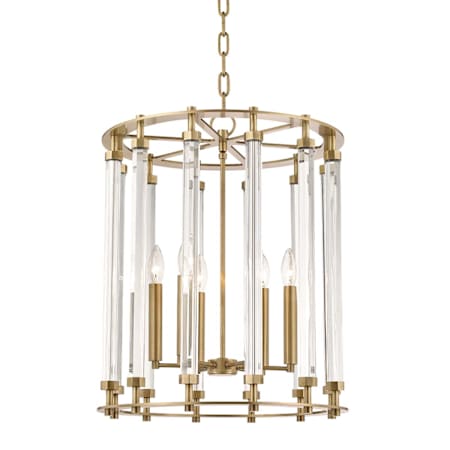 Hudson Valley Lighting Haddon 6 Light 18" Wide Crystal Chandelier Aged Brass
