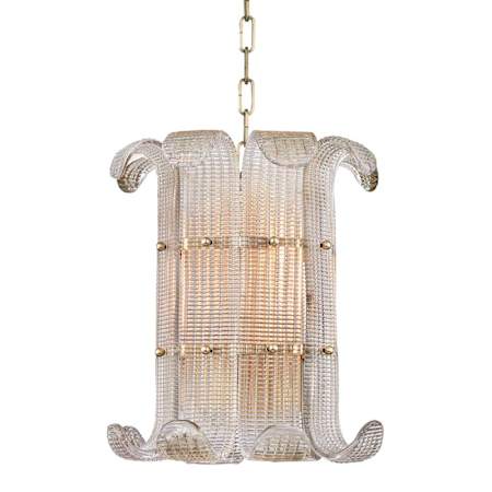 Hudson Valley Lighting Brasher 4 Light 15" Wide Pendant Aged Brass