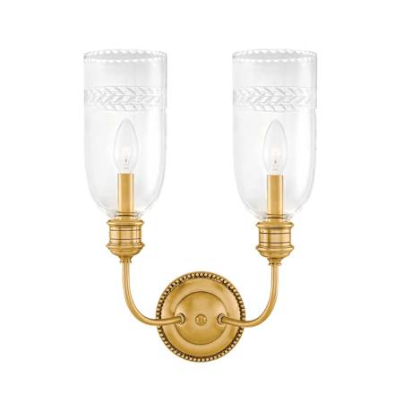 Hudson Valley Lighting Lafayette 2 Light 17" Tall Wall Sconce Aged Brass