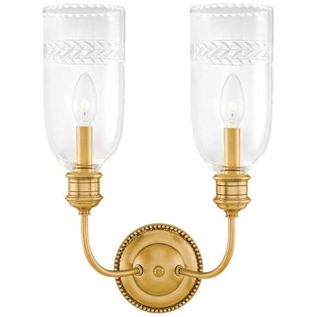 Hudson Valley Lighting Lafayette 2 Light 17" Tall Wall Sconce Aged Brass