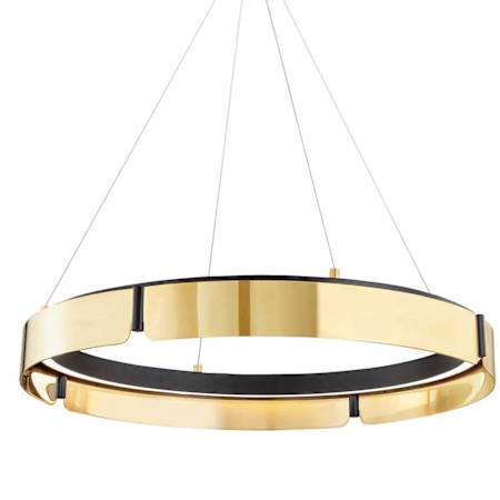 Hudson Valley Lighting Tribeca 33" Wide LED Ring Chandelier Aged Brass / Black