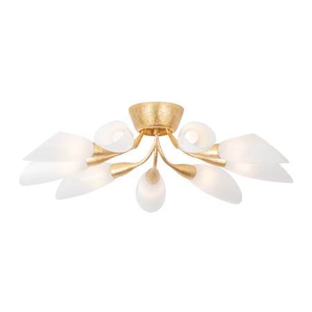 Hudson Valley Lighting Enfield 9 Light 31" Wide Semi-flush Ceiling Fixture Vintage Gold Leaf