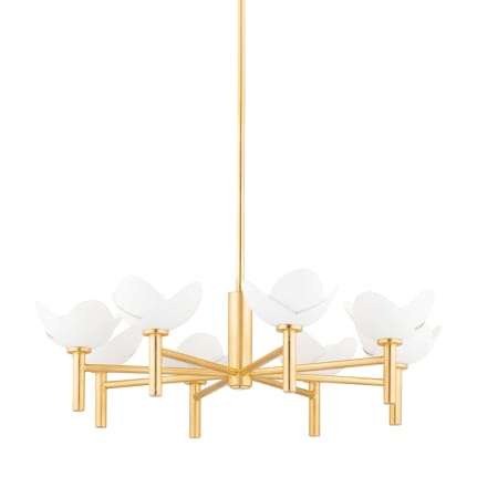 Hudson Valley Lighting Dawson 8 Light 34" Wide Chandelier Gold Leaf / White Plaster