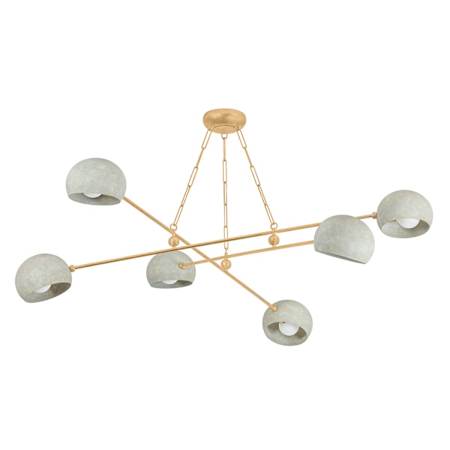 Hudson Valley Lighting Turner 6 Light 60" Wide Chandelier Vintage Gold Leaf / Limewash Plaster