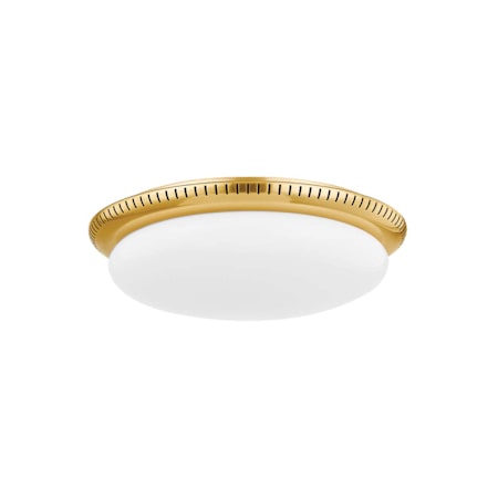 Hudson Valley Lighting North Castle 14" Wide LED Flush Mount Ceiling Fixture Aged Brass