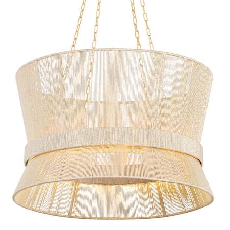 Hudson Valley Lighting Ocean Hill 24" Wide LED Pendant with Abaca Shade Vintage Gold Leaf