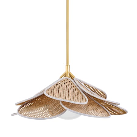 Hudson Valley Lighting Florina 28" Wide Rattan Pendant Aged Brass