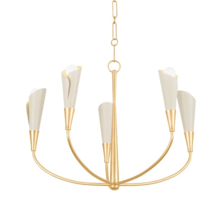Hudson Valley Lighting Montrose 5 Light 30" Wide Chandelier Vintage Gold Leaf / Soft Sand