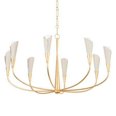 Hudson Valley Lighting Montrose 8 Light 44" Wide Chandelier Vintage Gold Leaf / Soft Sand