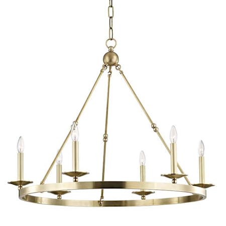 Hudson Valley Lighting Allendale 6 Light 36" Wide Taper Candle Chandelier Aged Brass