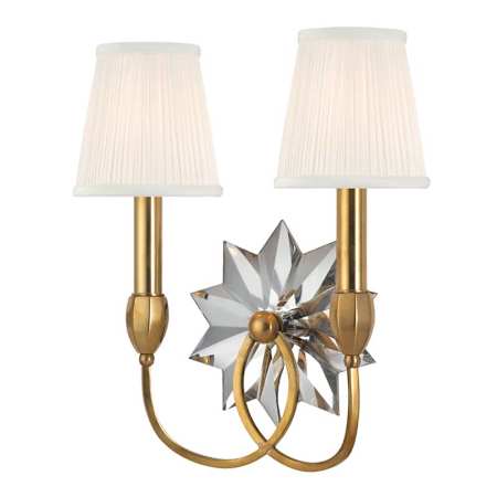 Hudson Valley Lighting Barton 2 Light 15" Tall Wall Sconce Aged Brass