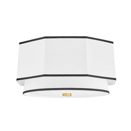 Hudson Valley Lighting Riverdale 2 Light 18" Wide Flush Mount Drum Ceiling Fixture Aged Brass