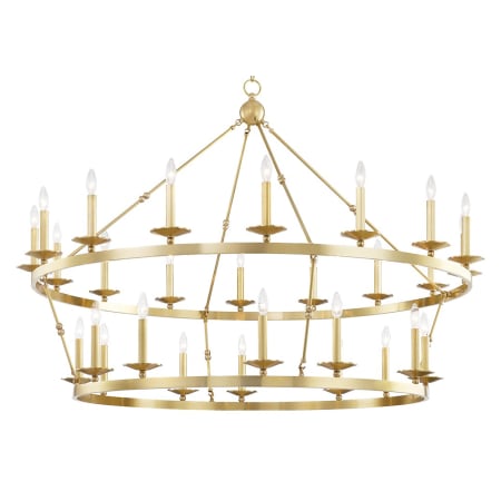 Hudson Valley Lighting Allendale 28 Light 58" Wide Two-Tier Candle Chandelier Aged Brass