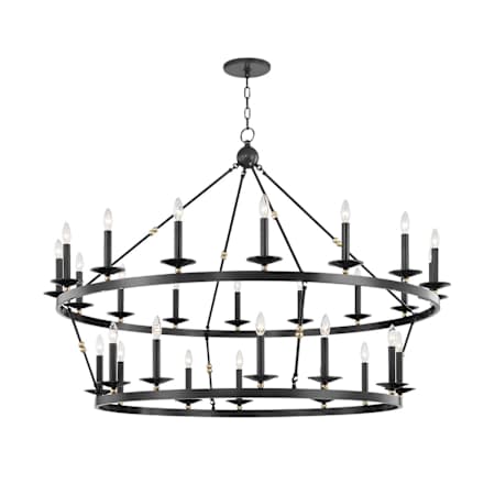 Hudson Valley Lighting Allendale 28 Light 58" Wide Two-Tier Candle Chandelier Aged Old Bronze